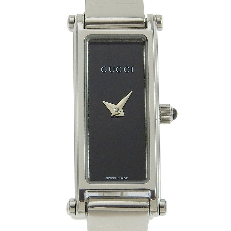 [GUCCI] Gucci Watch 1500L Stainless Steel Quartz Analog display Black Dial Ladies A-Rank