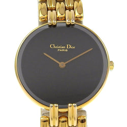 【Dior】ディオール
 バキラ 腕時計
 L 46.154.3 金メッキ ゴールド クオーツ アナログ表示 黒文字盤 Bakira レディース