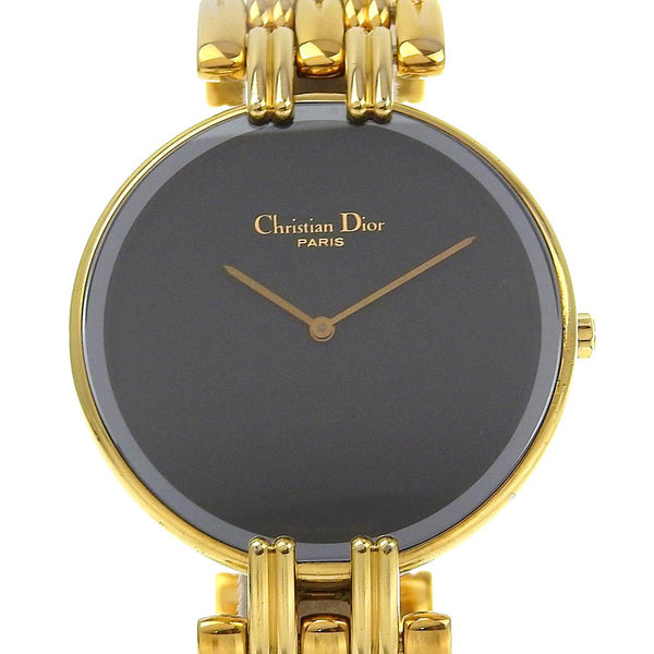 【Dior】ディオール
 バキラ 腕時計
 47 154-2 金メッキ ゴールド クオーツ アナログ表示 黒文字盤 Bakira メンズ