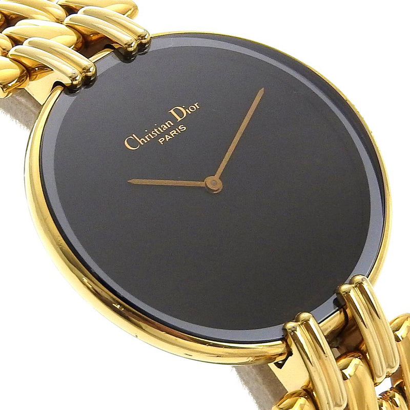 【Dior】ディオール
 バキラ 腕時計
 47 154-2 金メッキ ゴールド クオーツ アナログ表示 黒文字盤 Bakira メンズ