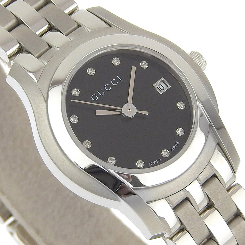 [GUCCI] Gucci 
 G -class watch 
 11P diamond 5500L stainless steel quartz analog display black dial G Class Ladies A rank