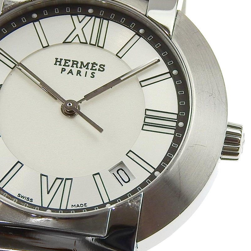 【HERMES】エルメス
 ノマード 腕時計
 オートクォーツ  NO1.710 ステンレススチール クオーツ アナログ表示 白文字盤 Nomad メンズ