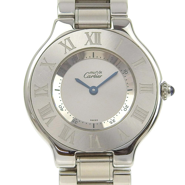 [Cartier] Cartier 
 Must 21 wristwatch 
 1330 Stainless steel quartz analog display Silver dial Must21 Ladies A-Rank