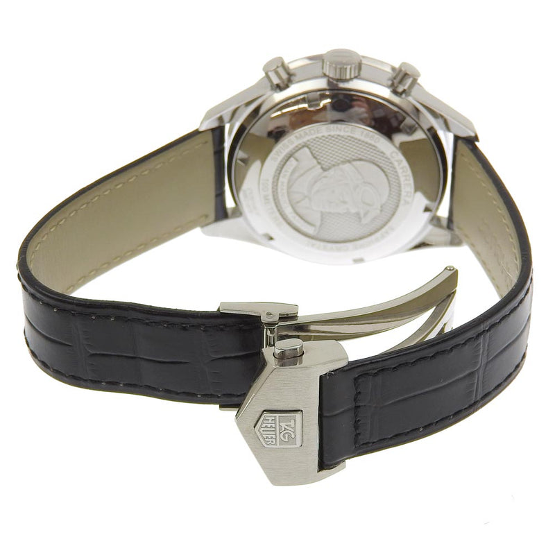 【TAG HEUER】タグホイヤー
 カレラ 腕時計
 キャリバー16 CV201AK-0 ステンレススチール×クロコダイル 自動巻き クロノグラフ 黒文字盤 Carrera メンズ