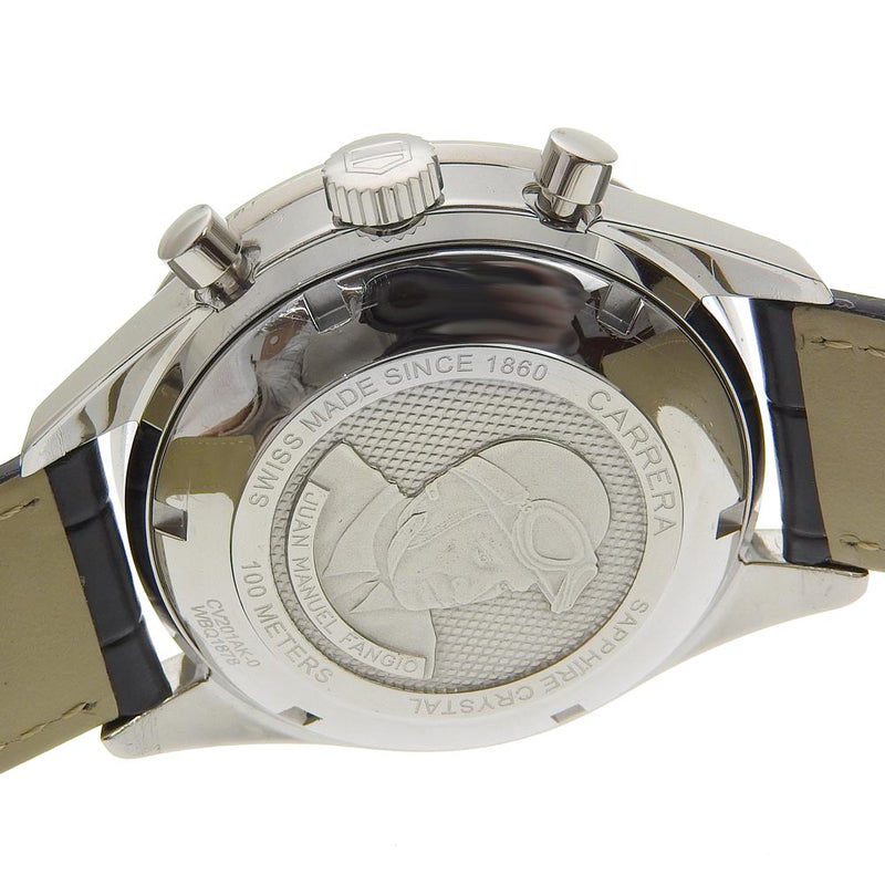 【TAG HEUER】タグホイヤー
 カレラ 腕時計
 キャリバー16 CV201AK-0 ステンレススチール×クロコダイル 自動巻き クロノグラフ 黒文字盤 Carrera メンズ