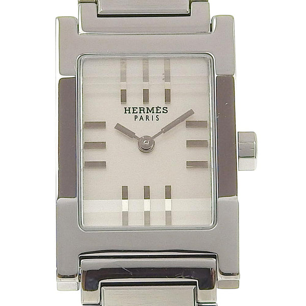 【HERMES】エルメス
 タンデム 腕時計
 TA1.210 ステンレススチール クオーツ アナログ表示 シルバー文字盤 tandem レディースA-ランク