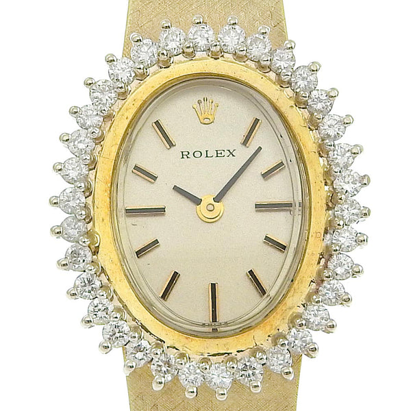[ROLEX] Rolex 
 Italian Lolex Watch 
 34 Peace Diamond Cal.1800 8330 K14 Yellow Gold Human Roll Champagne Gold Dial Italian Rolex Ladies B-Rank