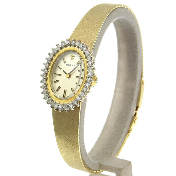[ROLEX] Rolex 
 Italian Lolex Watch 
 34 Peace Diamond Cal.1800 8330 K14 Yellow Gold Human Roll Champagne Gold Dial Italian Rolex Ladies B-Rank