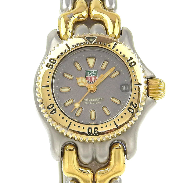 [tag heuer]标签霍伊尔 
 专业手表 
 组合S95 ・208不锈钢石英模拟显示灰色表盘专业女士