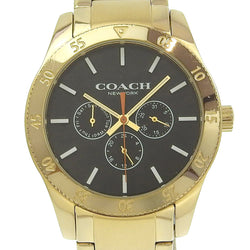 [COACH] Coach day day watch CA133.2.95.1754 Plated Gold Quartz Multi-hand analog display black dial DAY DATE Men's B-Rank