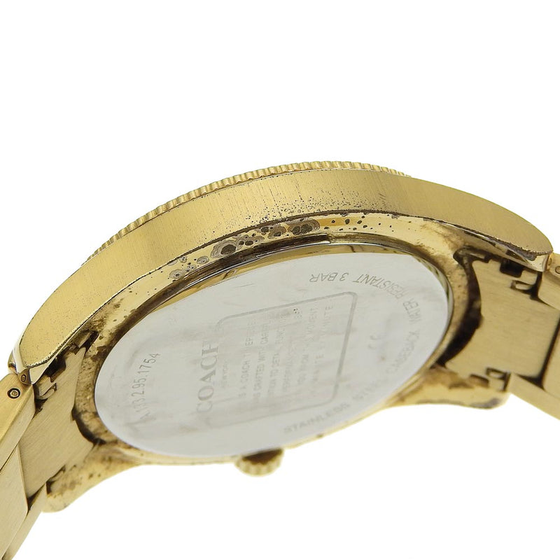 [Coach] Coach Daydate Watch CA133.2.95.1754 Gold Placing Quartz Polyglum Affichage de la journée de cadran noir