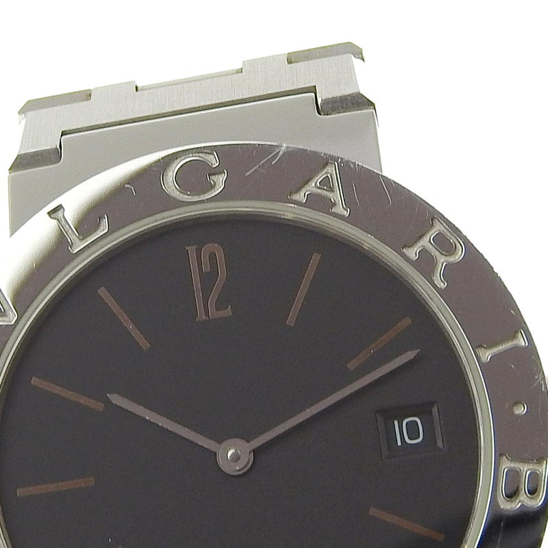 [Bvlgari] bulgari 
 Reloj Bulgari Burgari 
 BB33SS Pantalla analógica de cuarzo de acero inoxidable Dial negro Bulgari Bulgari Men's