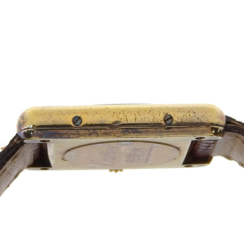 [Cartier] Cartier 
 Mast tank watch 
 Vermille Cal.057 5057991 Silver 925 × Lizard Gold Quartz Analog display Ivory Dial Must Tank Ladies B-Rank