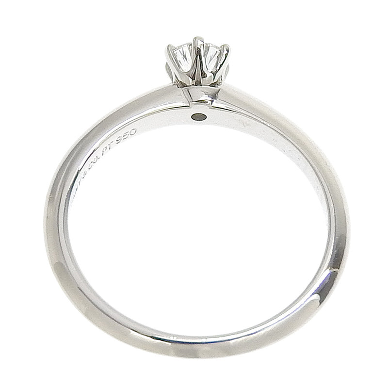 [Tiffany & co.] Tiffany 
 Solitaire No. 10.5 Anillo / anillo 
 PT900 Platinum x Diamond 0.23 grabado aproximadamente 3.3g solitario damas a+rango