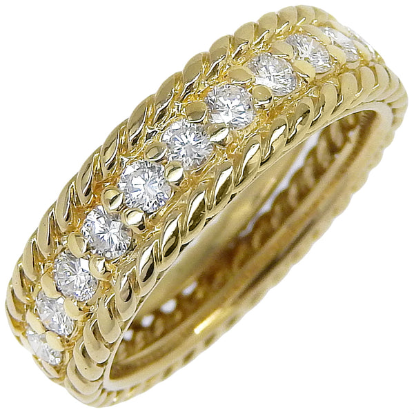 【Dior】クリスチャンディオール
 6.5号 リング・指輪
 K18イエローゴールド×ダイヤモンド 約4.4g レディースAランク