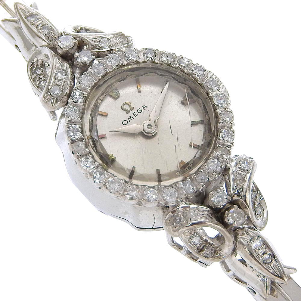 OMEGA】オメガ アンティーク 腕時計 cal.482 WG×ダイヤモンド 手巻き