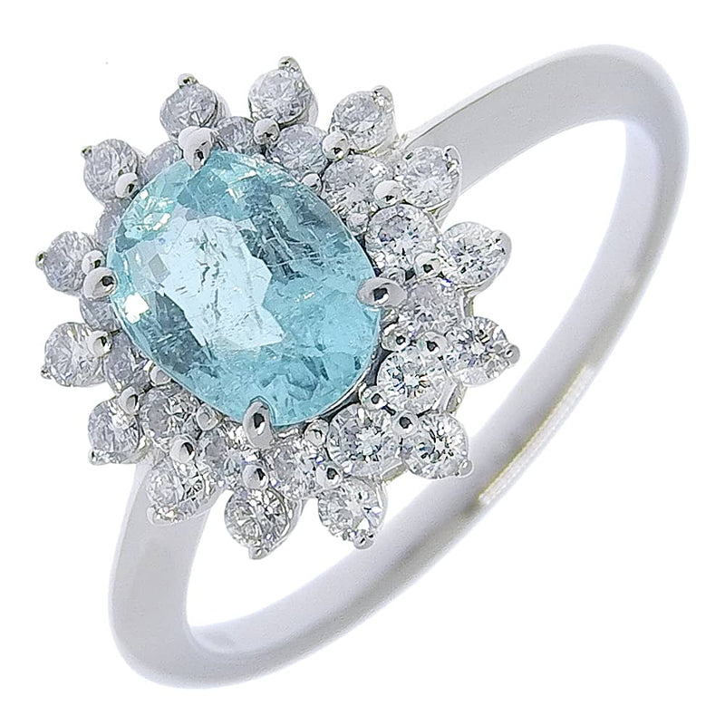 Paraiba tourmaline Pt900Platinum×Diamond Ring
 No. 12