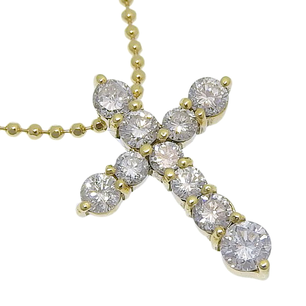 cross 18Kyellow gold x diamond Necklace – NISHIKINO VINTAGE KYOTO