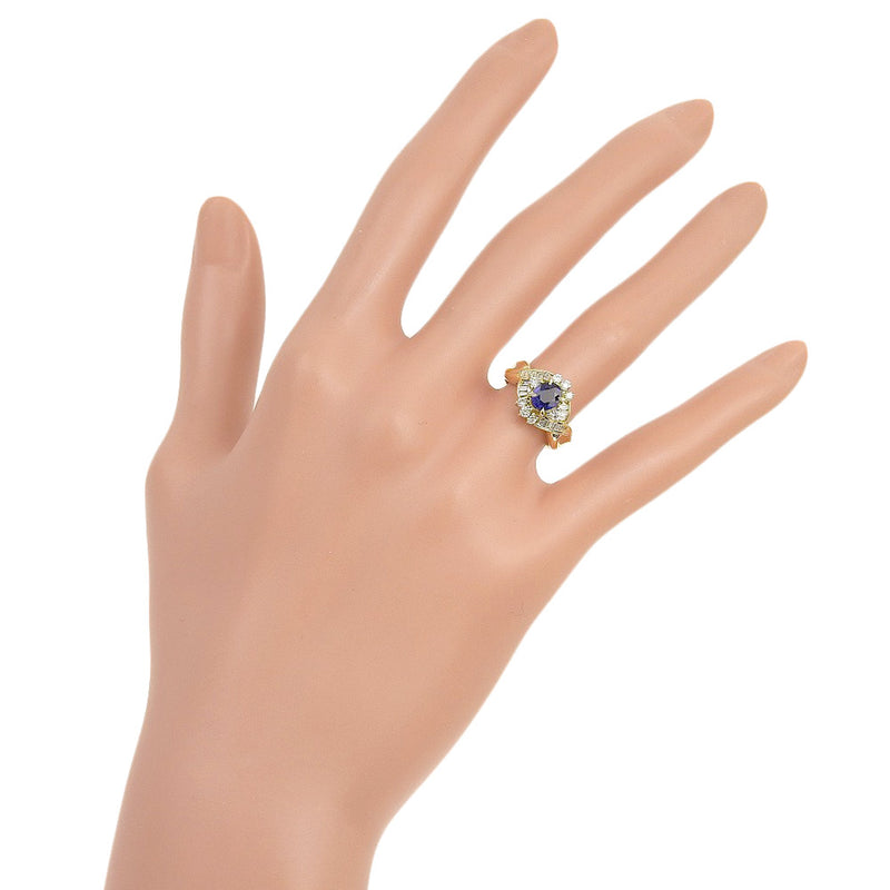 No. 8 Ring
 18KYellow Gold x Sapphire x Diamond 0.71/D0.41 Engraved Stamp about 5g Ladies A+Rank