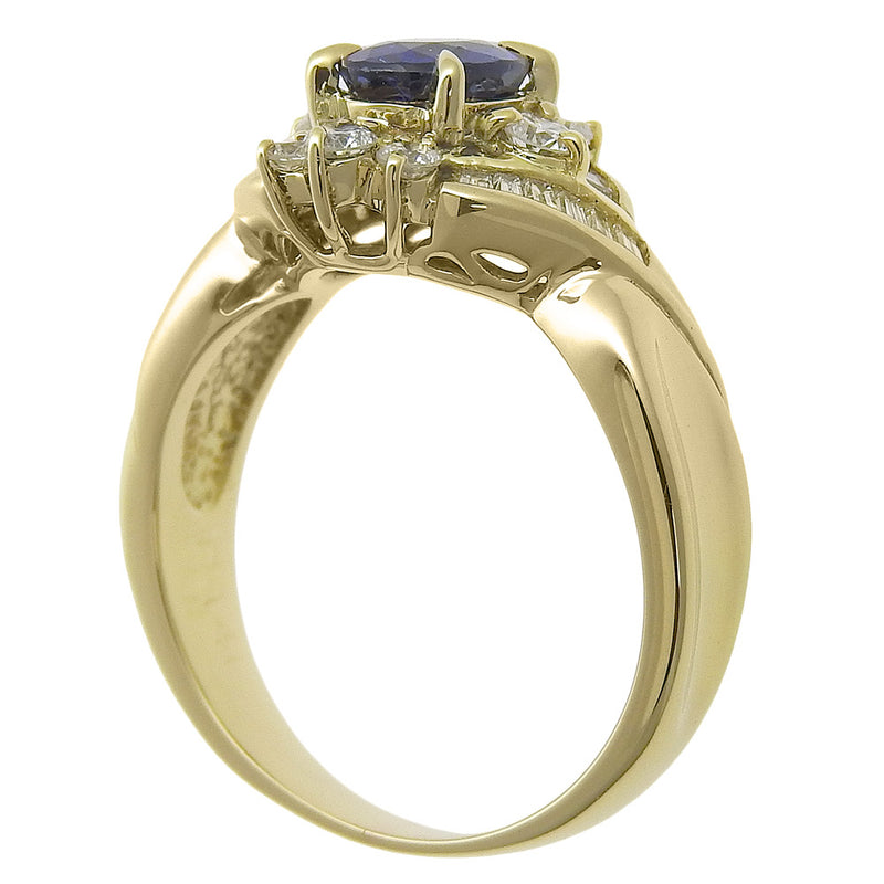 No. 8 Ring
 18KYellow Gold x Sapphire x Diamond 0.71/D0.41 Engraved Stamp about 5g Ladies A+Rank