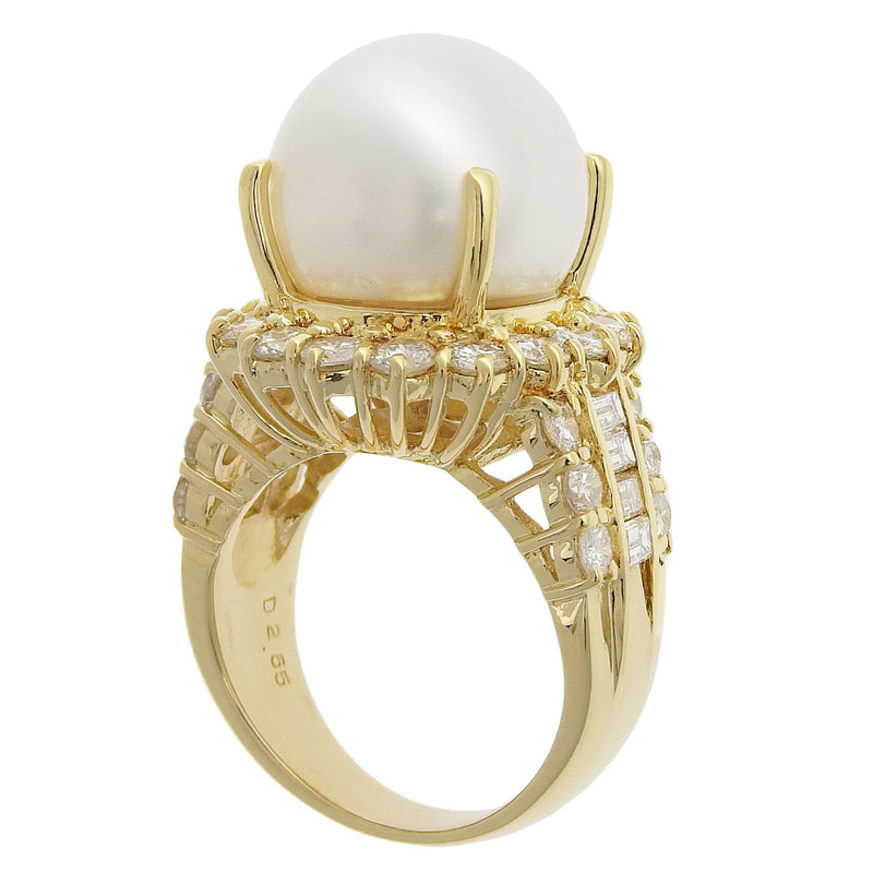 Pearl No. 12 Ring
13.6mm 18KYellow Gold x Pearl x Diamond D2.65 Stamp about 17.5g Pearl Ladies A+Rank