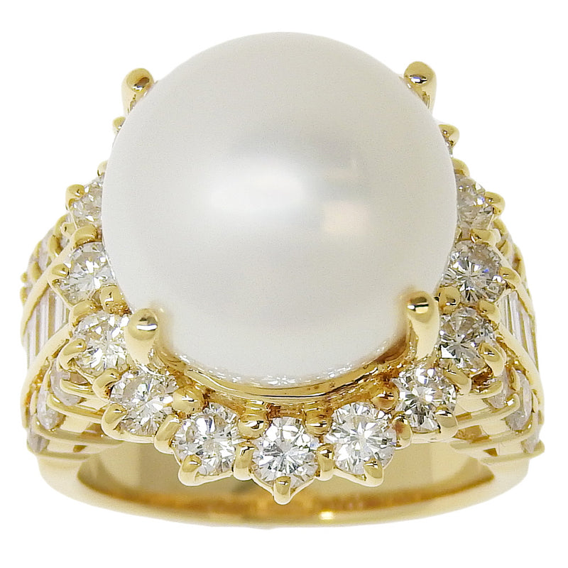 Pearl No. 12 Ring
13.6mm 18KYellow Gold x Pearl x Diamond D2.65 Stamp about 17.5g Pearl Ladies A+Rank