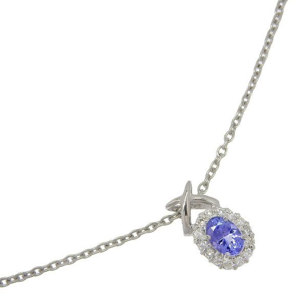 Collier 
 PT Platinum x Blue Purse x Diamond 0,52 / D0.16 gravé environ 4,9 g de femmes par rang