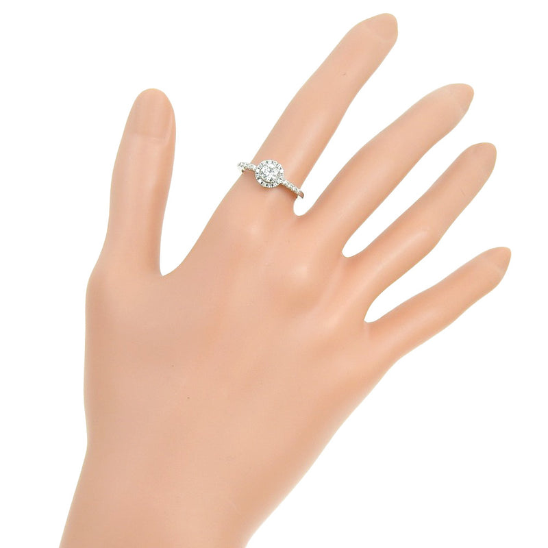 No. 12 ring / ring 
 PT950 Platinum x Diamond 0.452/0.17 Engraved Stamps about 3.7G Ladies A Rank