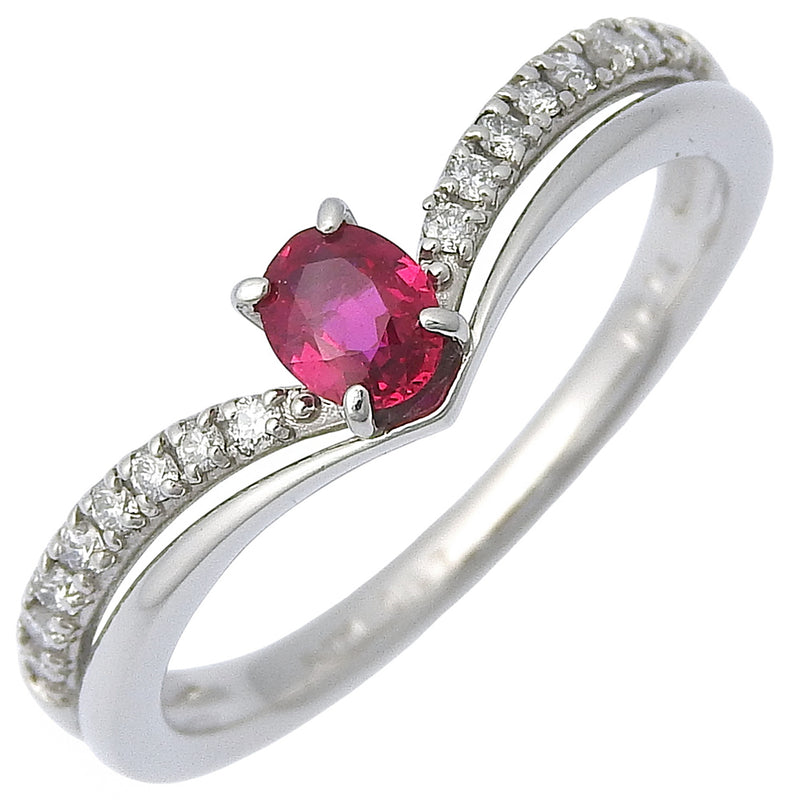 Pt950Platinum× Ruby × Diamond Ring
 No. 12