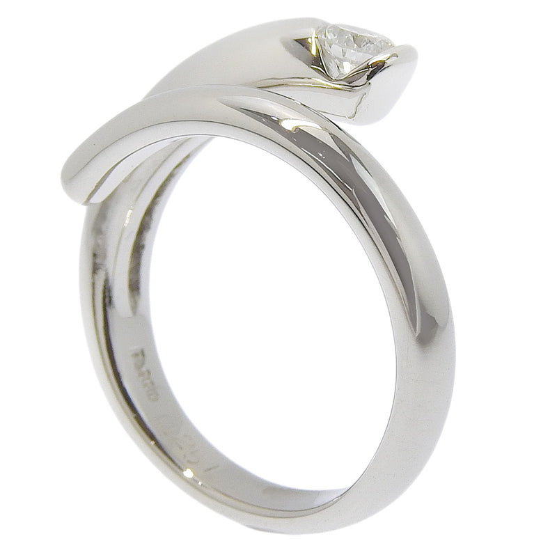 No. 12 Ring PT900 Platinum x Diamond 0.251 engraved about 9.1g Ladies A rank