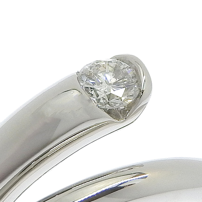 No. 12 Ring PT900 Platinum x Diamond 0.251 engraved about 9.1g Ladies A rank