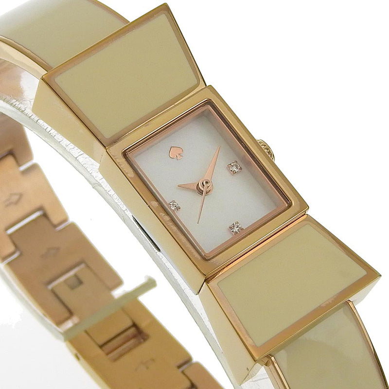 [Kate Spade] Ruban de montre Kate Spade 0671 Crème métallique / quartz doré Affichage analogique