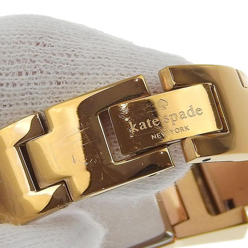 [Kate Spade] Kate Spade Watch Ribbon 0671 Metal Cream/Gold Quartz Analog display White Shell Dial Ladies A-Rank