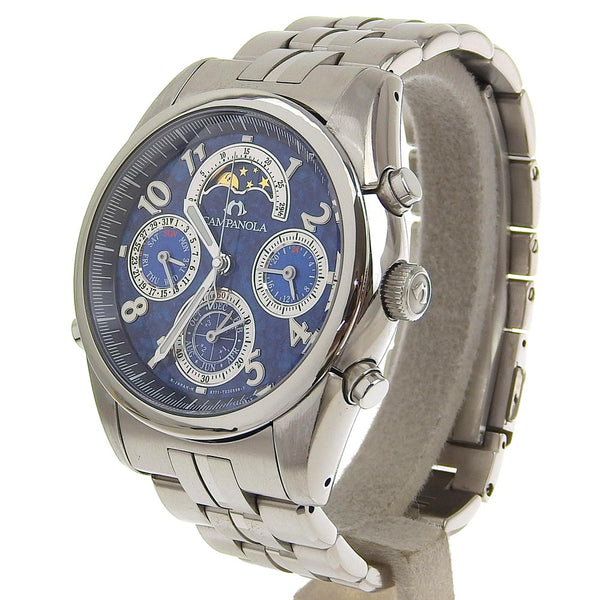 【CITIZEN】シチズン
 カンパノラ 腕時計
 ムーンフェイス 6771-T010750-TA ステンレススチール クオーツ 青文字盤 Campanola メンズ