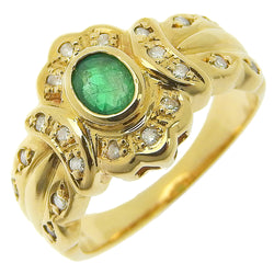 No. 11 ring / ring 
 K18 Yellow Gold x Emerald x Diamond about 5.6g Ladies A-Rank
