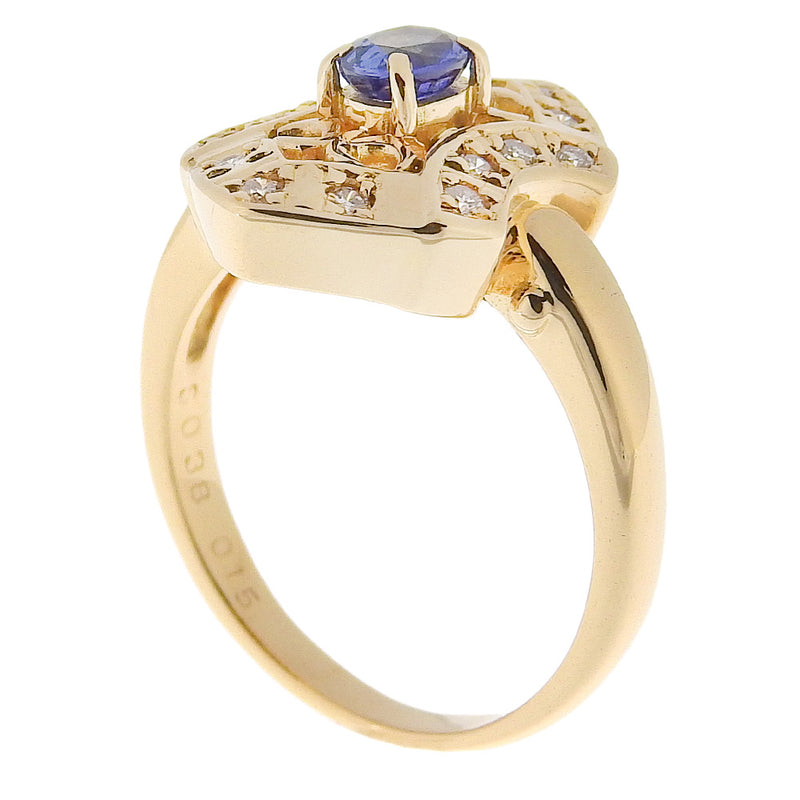 Anillo / anillo No. 11 
 K18 Oro amarillo x zafiro x diamante aproximadamente 5.8 g de damas un rango