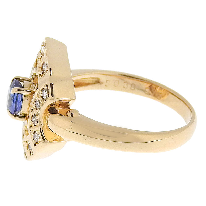 Anillo / anillo No. 11 
 K18 Oro amarillo x zafiro x diamante aproximadamente 5.8 g de damas un rango