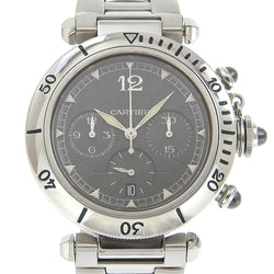 [Cartier] Cartier 
 Pasha Watch 
 Back ski Cal.205 2113 Stainless steel automatic winding chronograph gray dial PASHA men's