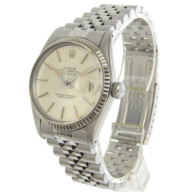 【ROLEX】ロレックス
 デイトジャスト 腕時計
 cal.3035 16014 ステンレススチール×WG 自動巻き シルバー文字盤 Datejust メンズ