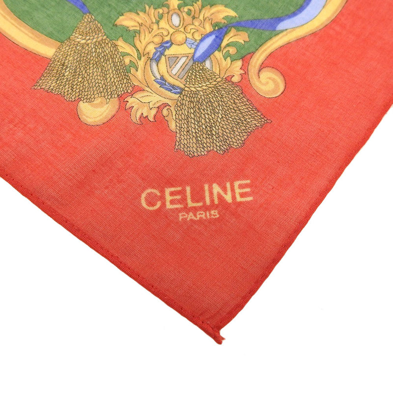 [Celine] Celine 
 Trumpet pattern scarf 
 Handkerchief cotton red/white TRUMPET PATTERN Ladies A rank