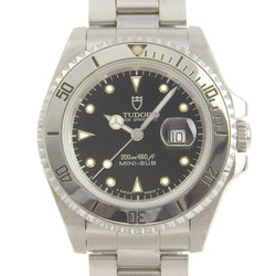 【TUDOR】チュードル
 ミニサブ 腕時計
 73190 ステンレススチール シルバー 自動巻き アナログ表示 黒文字盤 Mini sub ボーイズA-ランク