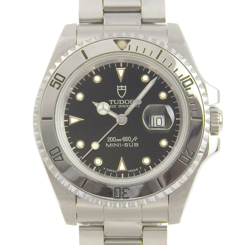 [TUDOR] Toodle mini -sab watch 73190 Stainless Steel Silver Mechanical Automatic Analog display Black Dial Mini Sub Boys A-Rank