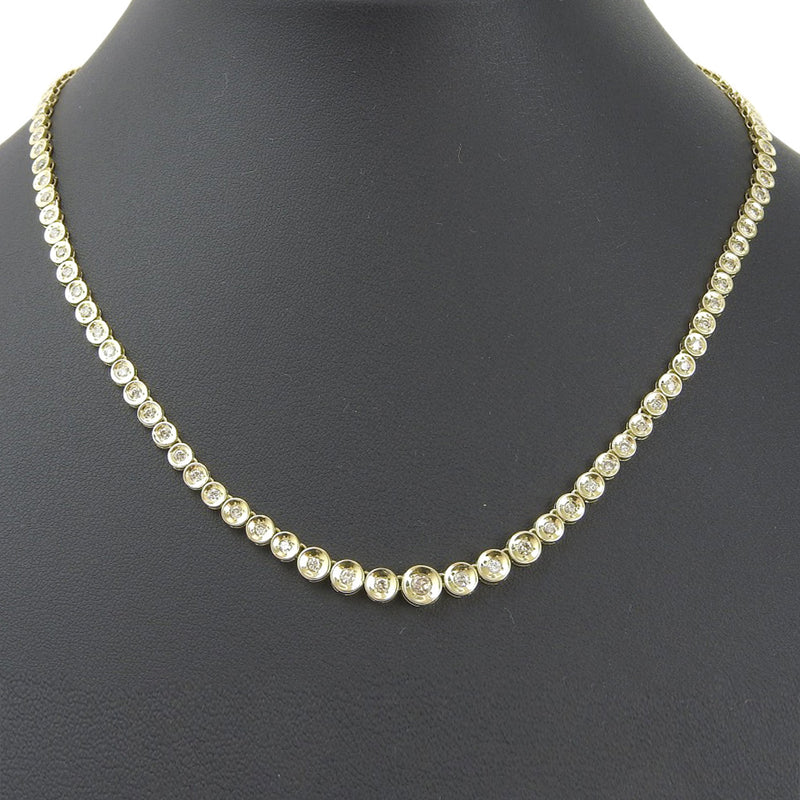 tennisNecklace Necklace 18g 18KYellow Gold x Diamond 3.00 engraved about 17.8G Tennis Necklace Ladies A Rank