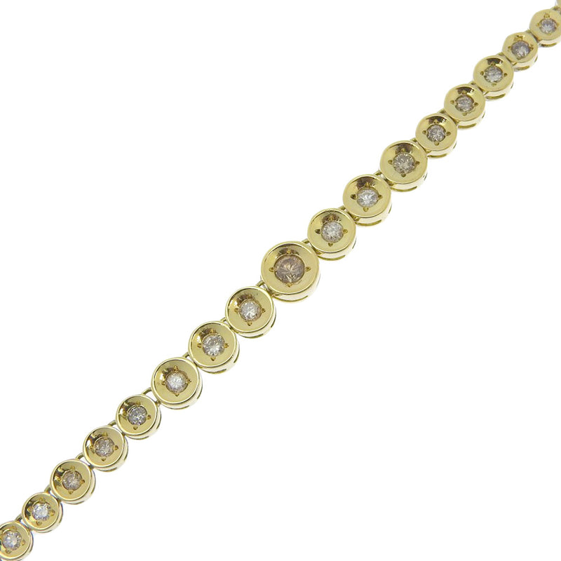 tennisNecklace Necklace 18g 18KYellow Gold x Diamond 3.00 engraved about 17.8G Tennis Necklace Ladies A Rank