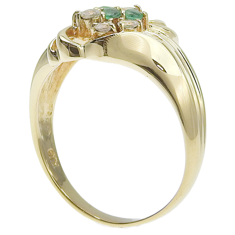 No. 10.5 Ring / Ring 
 K18 Yellow Gold x Emerald x Diamond about 3.1G Ladies A+Rank