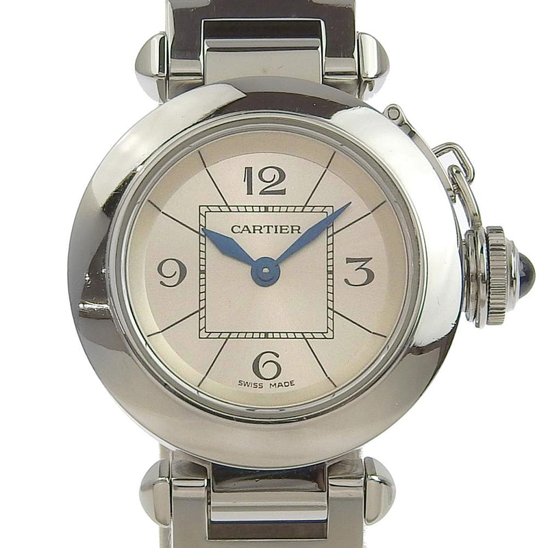 [Cartier] Cartier Miss Pasha Watch W3140007 Cosacro de acero inoxidable Display analógico Dial de plata dial de damas A-Rank