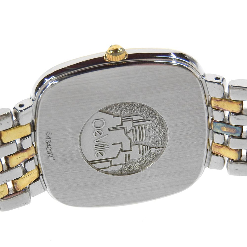 【OMEGA】オメガ
 デビル/デヴィル 腕時計
 ステンレススチール×金メッキ ゴールド クオーツ アナログ表示 白文字盤 De ville メンズ