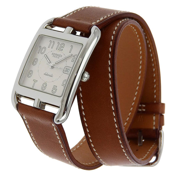 [Hermes] Hermes 
 Reloj Cape Cod 
 CC1.710 Acero inoxidable x cuero □ Pantalla analógica de D-Engravado Dial de marfil Cape Bod Boys A-Rank