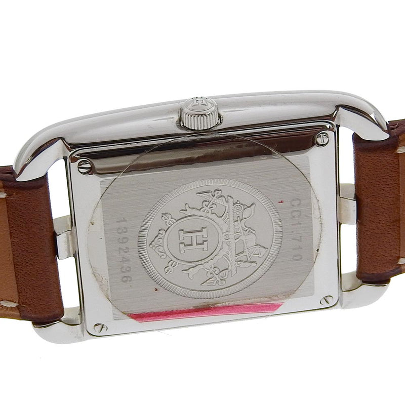 [Hermes] Hermes 
 Reloj Cape Cod 
 CC1.710 Acero inoxidable x cuero □ Pantalla analógica de D-Engravado Dial de marfil Cape Bod Boys A-Rank