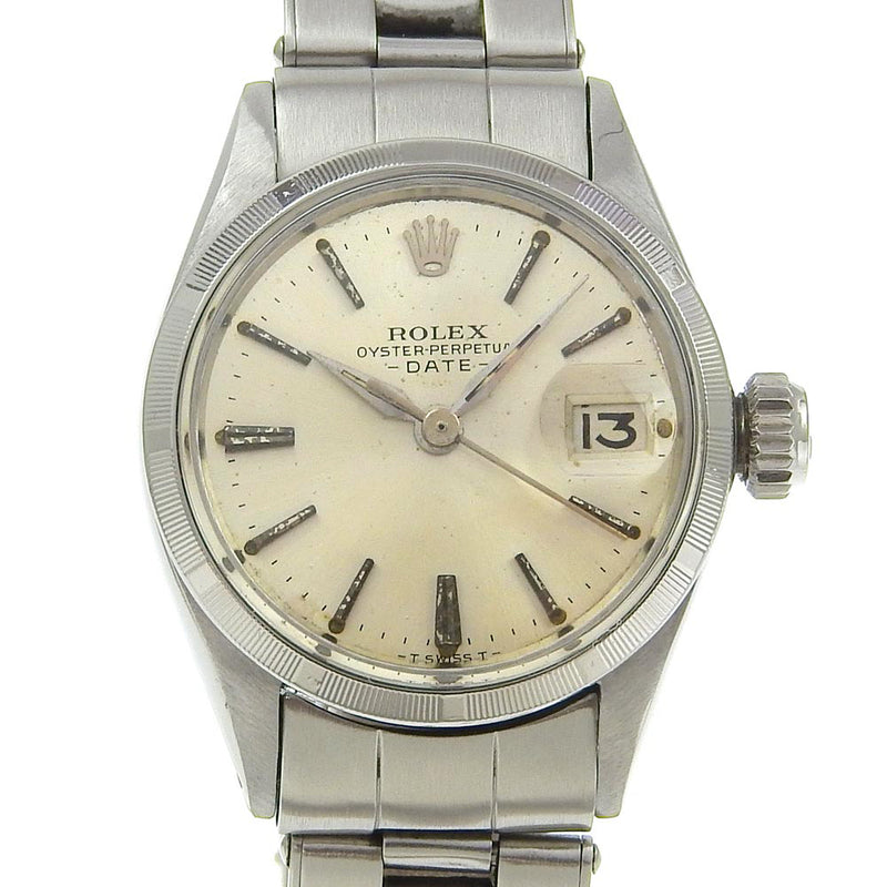 【ROLEX】ロレックス
 デイト 腕時計
 オイスターパーペチュアル cal.1160 ステンレススチール 自動巻き シルバー文字盤 Date レディース